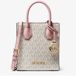New Michael Kors Women's Crossbody Extra Small Mercer Logo Bag Chic Pink Design